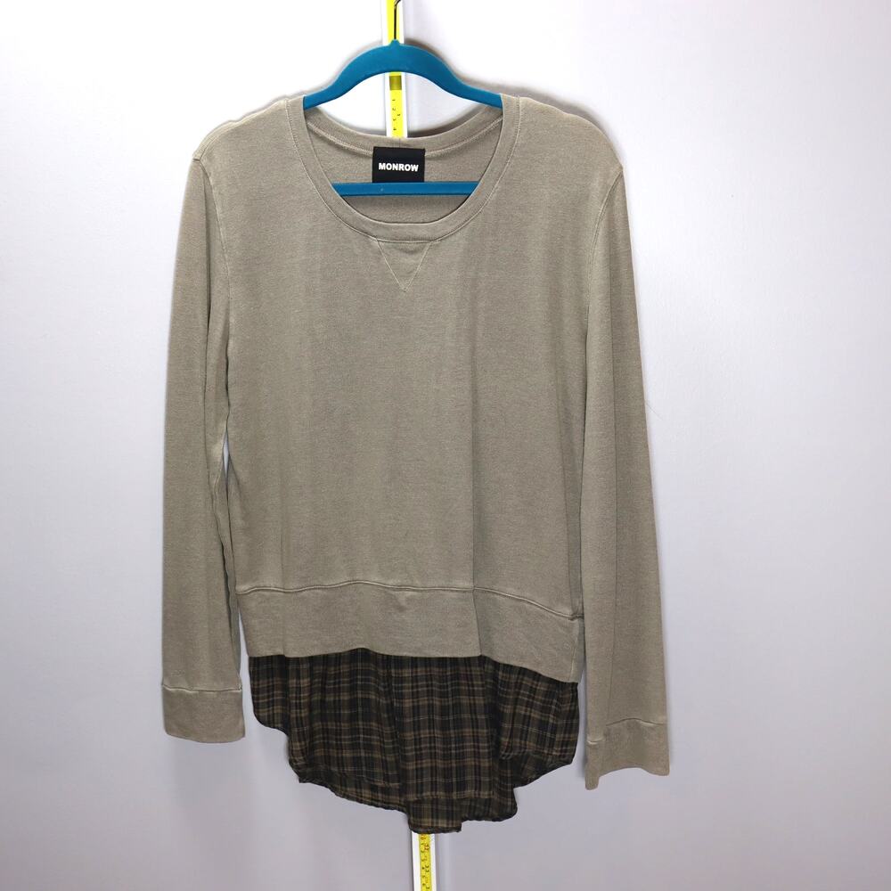 Monrow Layered Hem Long Sleeve Sweatshirt‎ – Size Medium